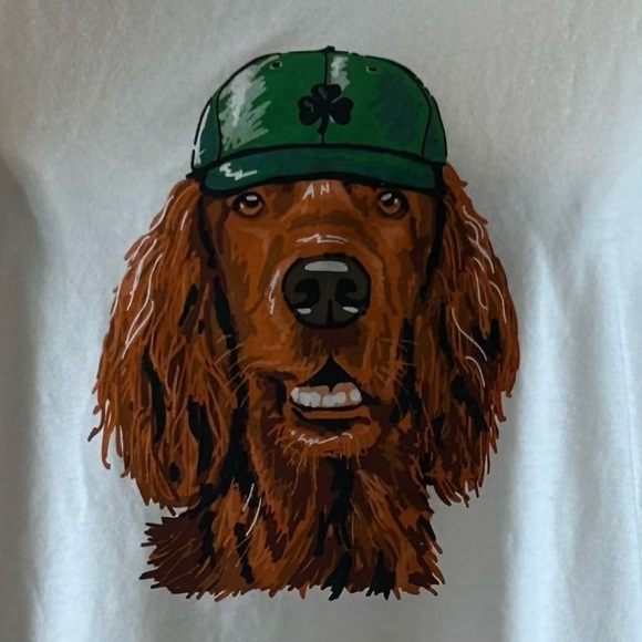J Crew St. Patrick's Day dog graphic tee Shirt Medium Lucky Tshirt - Picture 3 of 6